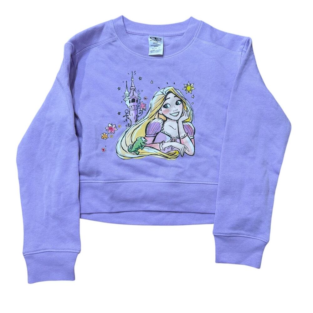 Disney Princess Rapunzel Tangled Purple Fleece Sweatshirt Size Small S 6-7